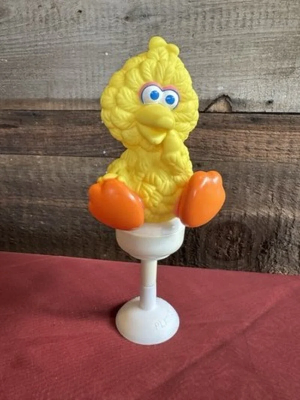 Vintage Playskool Baby Stay Put Big Bird Teether Rattle Suction Cup Baby Toy ~8”